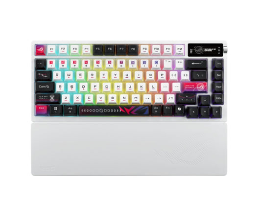 ASUS ROG AZOTH X SNOW SWITCH ROG NX V2 Mechanical Switches, Dye-sublimated, Semi-translucent keycaps, Metal top cover, gasket mount ROG AZOTH X SNOW SWITCH