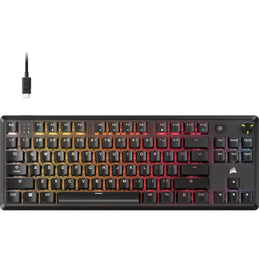 Corsair K70 CORE TKL RGB Mechanical Gaming Keyboard, MLX Red switches, full key rollover, RGB, 1, 000Hz, USB wired, iCUE support, PC/Mac/Xbox CH-911911E-NA