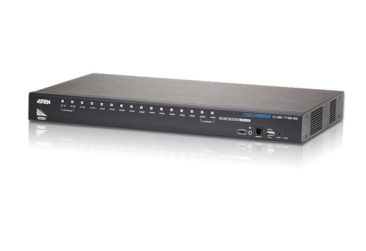 Aten Desktop KVM Switch 16 Port Single Display HDMI w/ audio, 2x Custom KVM Cables Included Only CS17916-AT-U