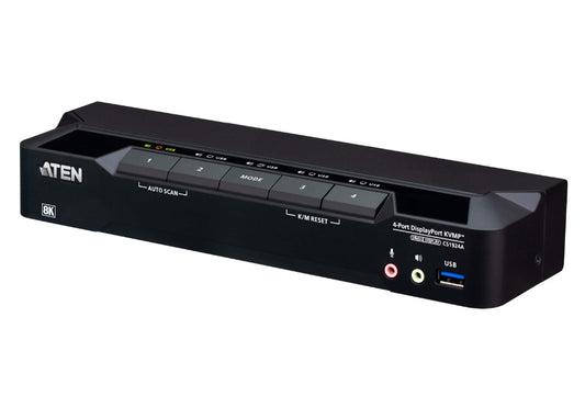 Aten Desktop 4-Port USB 3.0 8K DisplayPort KVMP Switch (Cables included) CS1924A-AT-U