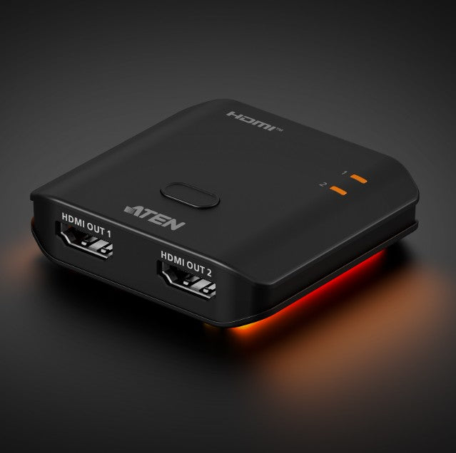 Aten Essential 2-Port 8K HDMI Splitter, EDID Sync, One HDMI source shares two 8K @ 60Hz / 4K @ 120Hz displays, LPCM 7.1, Dolby & DTS-HD Master Audio VS5812-AT