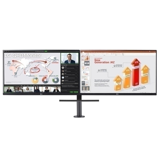 LG 27inch 27QP88DBS QHD IPS Ergo Dual Monitor - 2560x1440 (16:9) / 5ms / 75Hz / VESA  - 27QP88D-BS