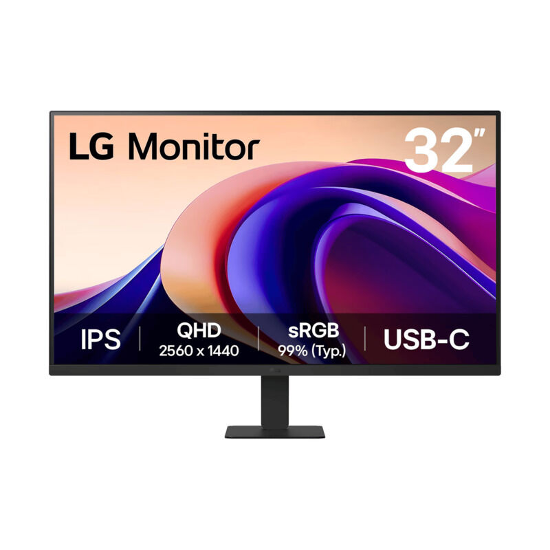 LG 32'' QHD IPS Monitor with USB-C, Titlable Stand, Reader Mode, 100Hz Refresh  - 32U631A-B