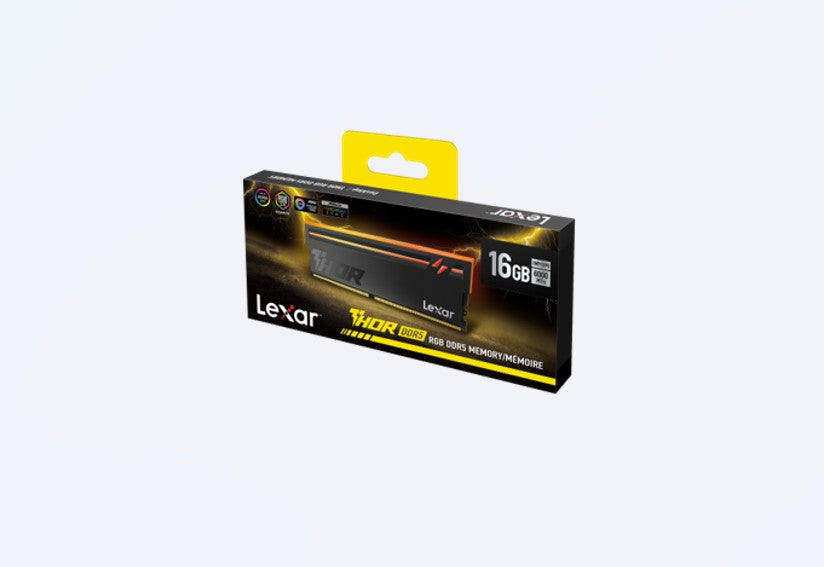 Lexar LD5U16G60C36BV-RGS DDR5 UDIMM 16GB 6000 MT/s 1.35V CL36 THOR G2 OC Black RGB INTEL XMP 3.0 & AMD EXPO LD5U16G60C36BV-RGS