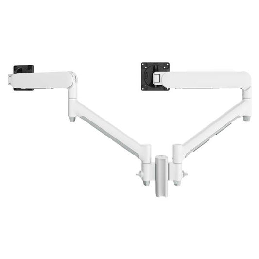 Atdec AWMS-2-D13 Dual Dynamic Monitor Arms on 135mm Post. Max Load: 8kg, F-Clamp Desk Fixing VESA up to 100x100. White.  AWMS-2-D13-F-W