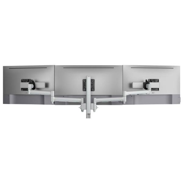 Atdec AWMS-3-137S4 Triple Monitor Arms with Sliders on 400mm Post. Heavy Duty F-Clamp Desk Fixing, VESA up to 100x100, Silver  AWMS-3-137S4-H-S