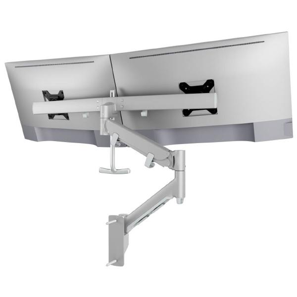 Atdec AWMS-RHXW Tandem Crossbar Dual Monitor Wall Mount. Max Load 2-7kg per device. VESA up to 100x100. Silver AWMS-RHXW-S