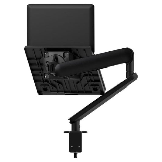 Atdec Ora High-Performance Dynamic Monitor Arm with Laptop Tray. Up to 18" laptops, Max Load 7kg, F-Clamp Desk Fixing. Black  AWS-N-ORA-F-B