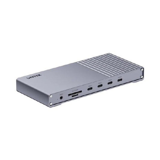 Unitek USB4 40Gbps Triple Display Docking Station, 1x 5Gbps, 2x 10Gbps, 1x PD20W, 1x Host, Grey D1117AGY01-AU