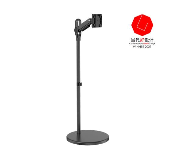 Brateck Mobile Spring assisted Display Floor Stand Fit Most 17'-35' Monitor Up to 10kg per screen VESA 75x75/100x100 Black colour  FS38-11T