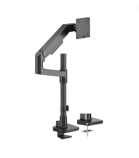 Brateck LDT81-C012P-B NOTEWORTHY POLE-MOUNTED HEAVY-DUTY GAS SPRING MONITOR ARM For most 17'~49' Monitors, Fine Texture Black LDT81-C012P-B