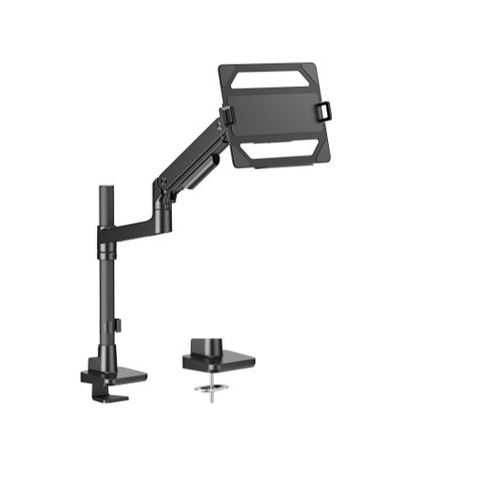 Brateck LDT81-C012P-ML-B POLE-MOUNTED HEAVY-DUTY GAS SPRING MONITOR ARM WITH LAPTOP HOLDER For most 17'~49' Monitors, Fine Texture Black LDT81-C012P-ML-B