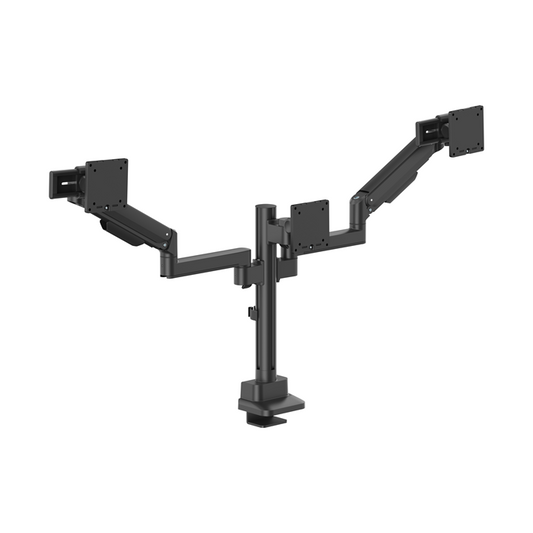 Brateck Modular Mechanical Spring Triple Monitor Arm with Sliders 17'-27' Monitor Weight Capacity (per flat screen):11kg, VESA: 75x75, 100x100(Black) LDT86S-C034S-BLK