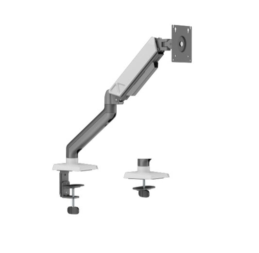 Brateck LDT88-C012 SINGLE SCREEN RUGGED MECHANICAL SPRING MONITOR ARM For most 17'~32' Monitors, Space Grey & White LDT88-C012