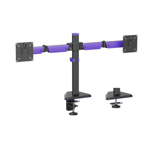 Brateck LDT89-C024 Matte Black Amethyst Articulating Gaming Dual Monitor Arm, Fit Screen Size: 17'-32', Screen Quantity: 2 LDT89-C024