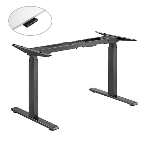 Brateck Contemporary 3-Stage Dual-Motor Sit-Stand Desk (Standard) 1000~1700x650x620~1280mm - Black M08-23DE-B