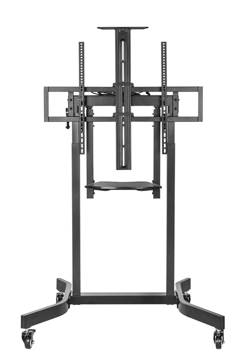 Brateck Deluxe Motorized Large TV Cart with Tilt, Equipment Shelf and Camera Mount Fit 55'-100' Up to 120kg- Matte Black (LS) TTL14-68TW-BLK