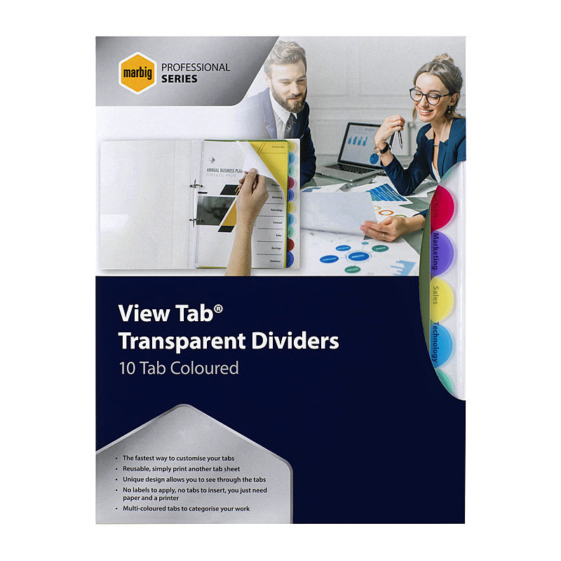 Marbig Pro Indices & Dividers 10 Tab Pp A4 Multi  - 37830A