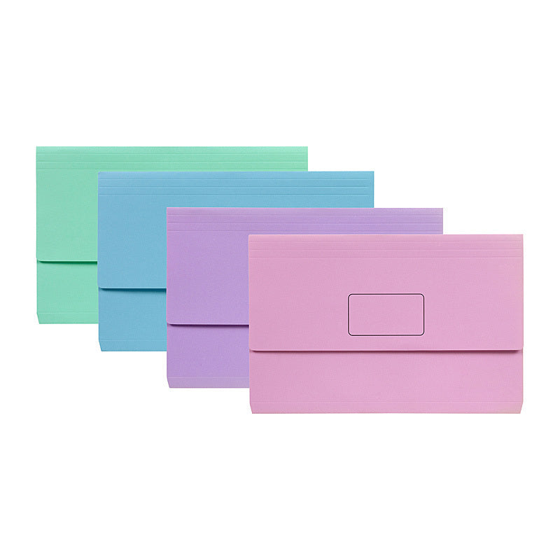 Marbig Slimpick Foolscap Document Wallet Pstl Ast Pk10  - 4005199