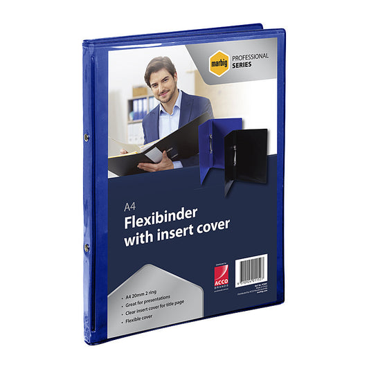 Marbig Profesnl Flexibinder 2R 20mm A4 Colour Fro Blu  - 47485