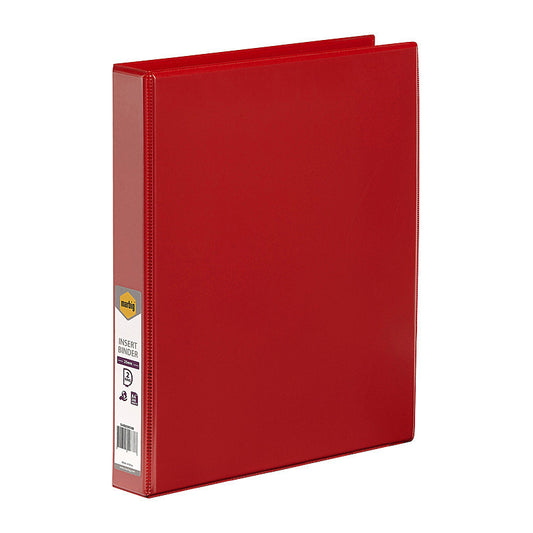 Marbig Clearview Insert Binder A4 25mm 2D Red  - 5402003B