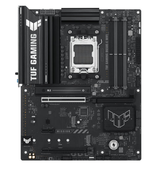 ASUS AMD B650E TUF GAMING B650E-E WIFI (AM5) ATX Motherboard, DDR5(4x), 8+2+1 Power Stages, PCIe 5.0, 3x M.2, Front 10Gbps USB-C, 2.5Gb LAN, Wi-Fi 6E TUF GAMING B650E-E WIFI