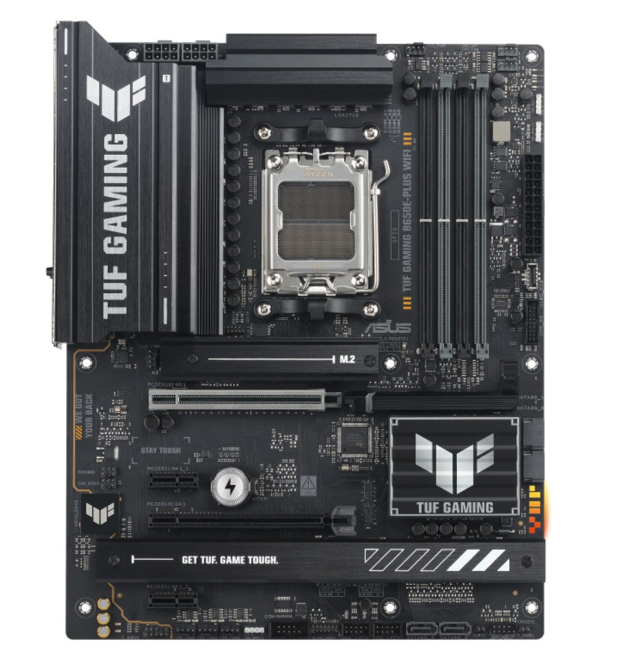 ASUS AMD TUF GAMING B650E-PLUS WIFI (AM5) ATX Motherboard, DDR5 (4x), 12+2+1 Power Stages, PCIe 5.0, 3x M.2, Front USB-C, 2.5Gb LAN, Wi-Fi 6E TUF GAMING B650E-PLUS WIFI
