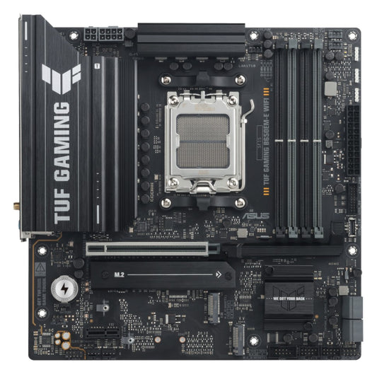 ASUS AMD B650EM TUF GAMING B650EM-E WIFI (AM5) Micro-ATX Motherboard, DDR5(3x), 8+2+1 Power Stages, PCIe 5.0, 3x M.2, Front USB-C, 2.5Gb LAN, Wi-Fi 6E TUF GAMING B650EM-E WIFI
