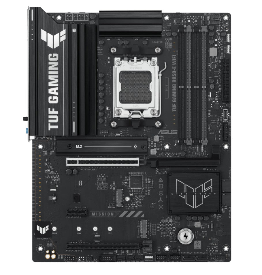 ASUS AMD B850 TUF GAMING B850-E WIFI (AM5) ATX Motherboard, DDR5 256B, 1x PCIe 5.0 x16 slot, 3 x M.2 slots, 4 x SATA, Wi-Fi 6E, Realtek 2.5Gb TUF GAMING B850-E WIFI