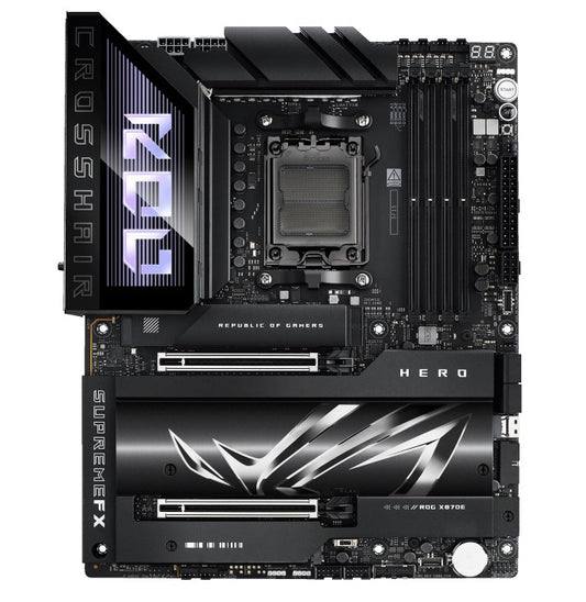 ASUS AMD ROG CROSSHAIR X870E HERO (AM5) ATX Motherboard, DDR5 192GB, 2 x PCIe 5.0 x16 slots with Q-Release Slim, 5 x M.2 slots, 1 x SlimSAS Connec ROG CROSSHAIR X870E HERO
