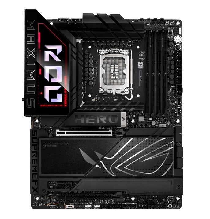 ASUS ROG MAXIMUS Z890 HERO LGA1851 ATX Motherboard 192GB, 4x DDR5, 1 x PCIe 5.0 x16 slots, 6 x M.2 slots, 1 x SlimSAS, 4 x SATA 6Gb/s ROG MAXIMUS Z890 HERO