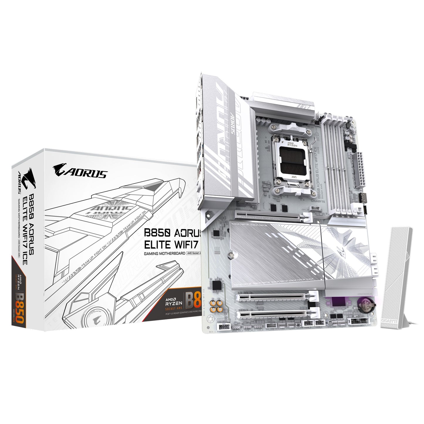 Gigabyte B850 A ELITE WF7 ICE 1.0, AMD AM5, 1 x HDMI, 3 x PCI Express x16, 3 x M.2, 4 x SATA, 9x USB 3.2 B850 A ELITE WF7 ICE