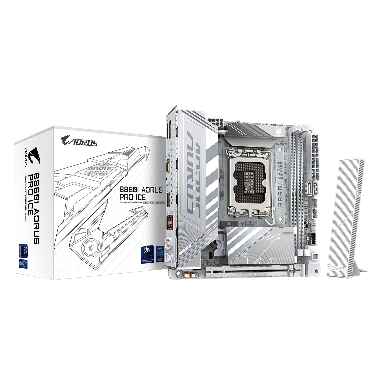 Gigabyte M/B B860I AORUS PRO ICE 1.0, Intel B860, 4 x DDR5 up to 128 GB, 1x HDMI, 1 x PCI Express x16, 2 x M.2, 2 x SATA, 8x USB 3.2 B860I AORUS PRO ICE