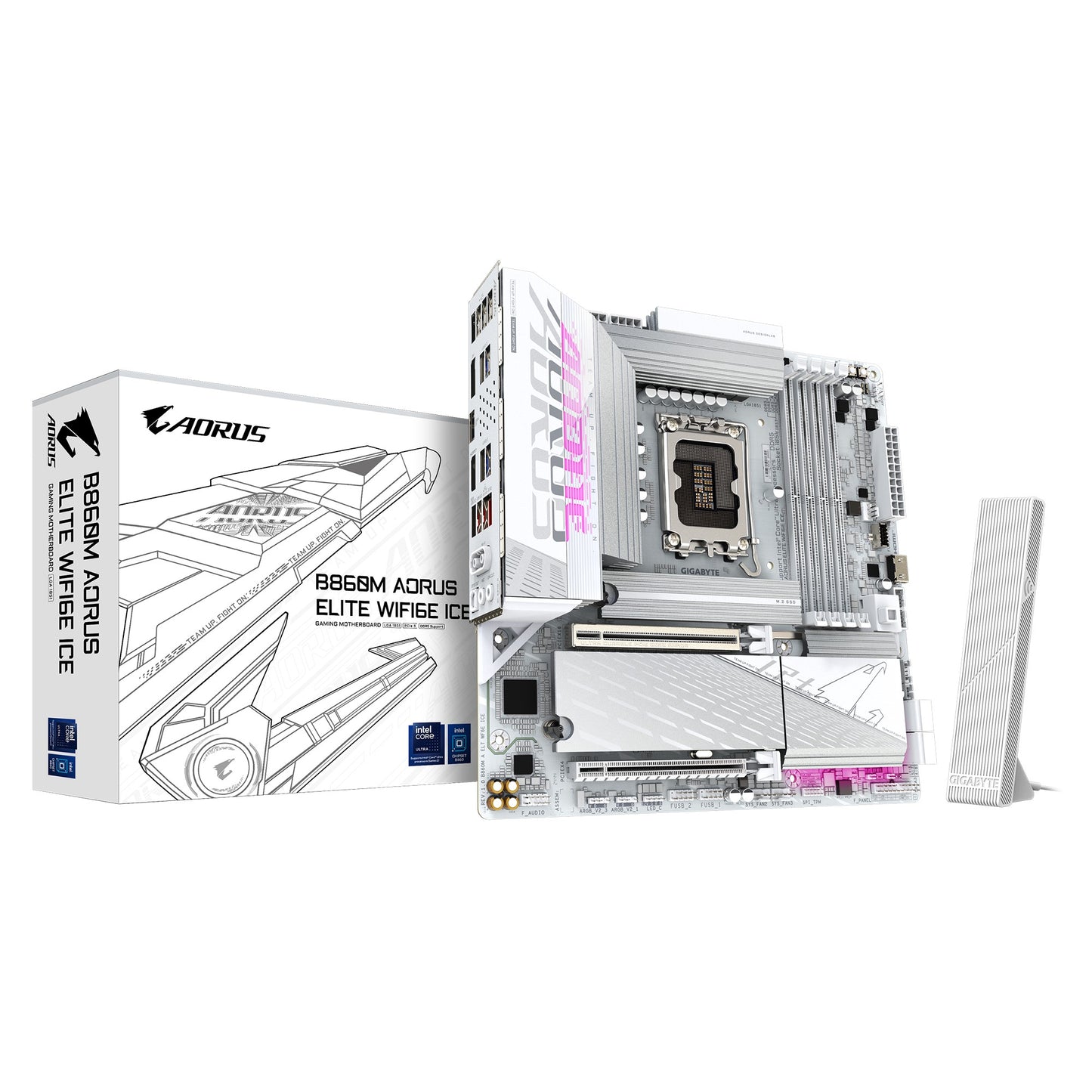 Gigabyte M/B B860M A ELT WF6E ICE 1.0, Intel B860, 4 x DDR5 up to 256 GB, 2x HDMI, 2 x PCI Express x16, 3 x M.2, 4 x SATA, 9x USB 3.2 B860M A ELT WF6E ICE