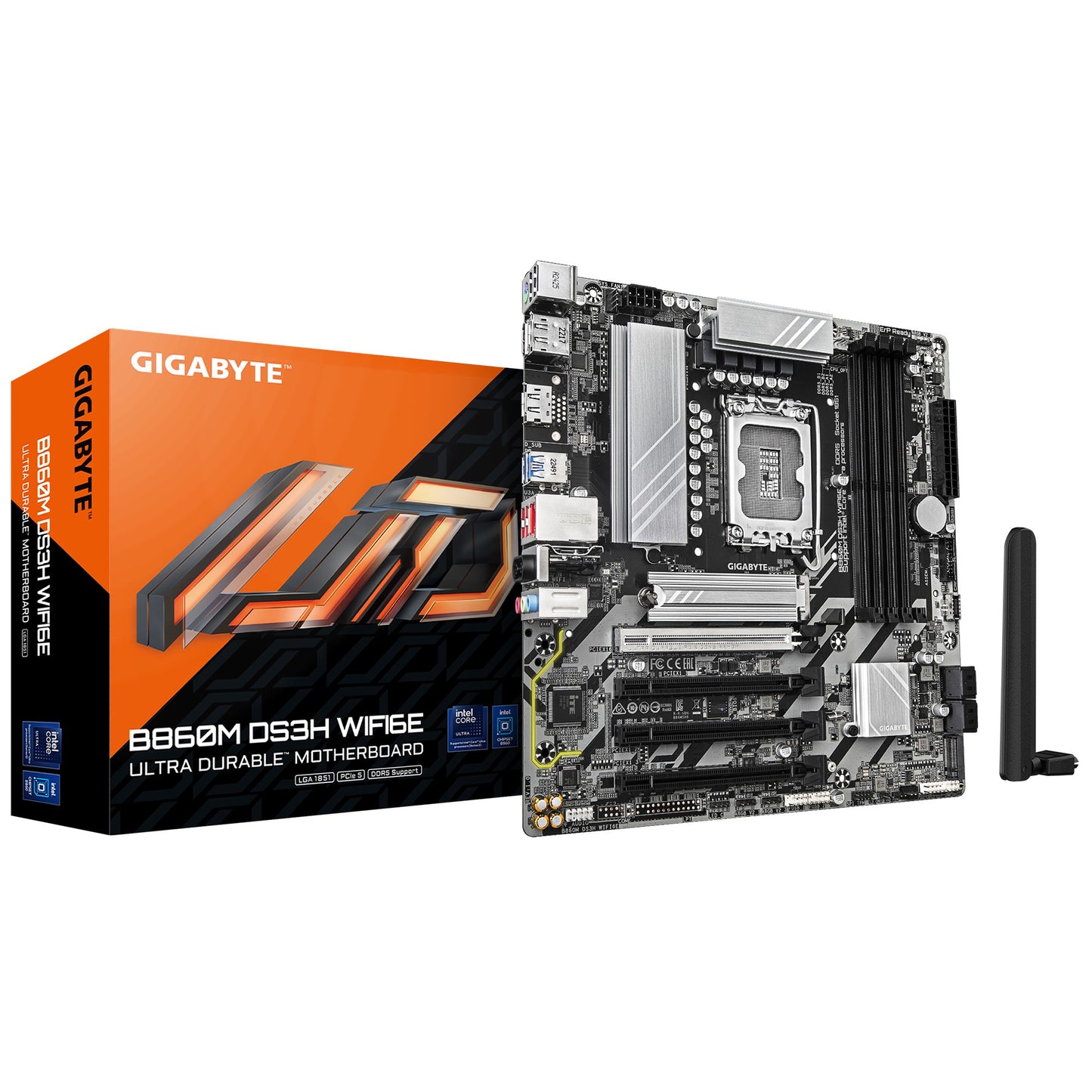 Gigabyte M/B B860M DS3H WIFI6E 1.0, Intel B860, 4 x DDR5 up to 256 GB, 1x HDMI, 4 x PCI Express x16, 2 x M.2, 4 x SATA, 5x USB 3.2 B860M DS3H WIFI6E 1.0