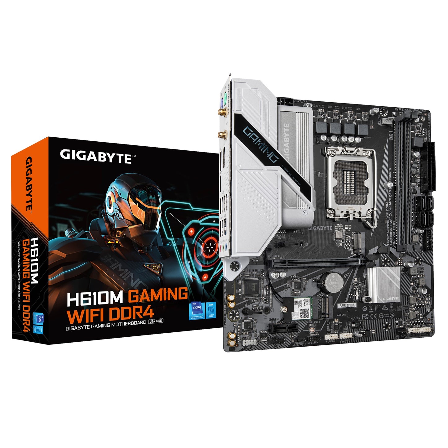 Gigabyte H610M GAMING WF DDR4, Intel H610, 2 x DDR4 up to 64 GB, 1 x HDMI, 1 x PCI Express x16, 1 x PCI Express x1, 2 x M.2, 4 x SATA, 4 x USB 3.2 H610M GAMING WF DDR4