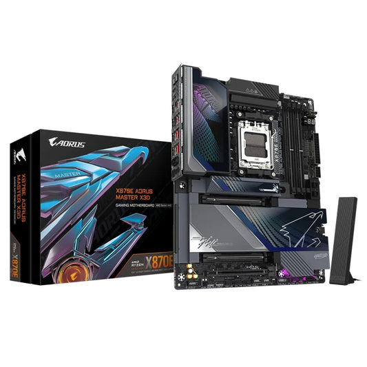 Gigabyte X870E AORUS MASTER X3D AM5 DDR5 256GB USB4 Wi-Fi7 BT5.4 10GbE+5GbE PCIe5 M.2 PCIe5/4 HDMI ALC1220 ES9118 ATX 30.5x24.4cm X870E A MASTER X