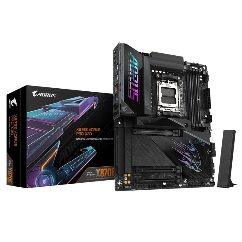 Gigabyte X870E AORUS PRO X3D AM5 DDR5 256GB USB4 Wi-Fi7 BT5.4 5GbE PCIe5 M.2 PCIe5/4 HDMI ALC1220 ATX 30.5x24.4cm X870E AORUS PRO X