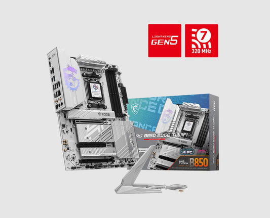 MSI B850 EDGE TI WIFI, AMD B850, 4x DDR5 256GB, 1x HDMI, 3x PCI-E x16 slot, 4x M.2, 8x 4x USB 2.0, Wi-Fi 7 B850 EDGE TI WIFI