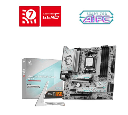 MSI B850M GAMING PLUS WIFI, AMD AM5, 4 x DDR5 up to 256 GB, 1 x HDMI, 2 x PCI Express x16, 2 x M.2, 4x USB 2.0, Wi-Fi 7 B850M GAMING PLUS WIFI