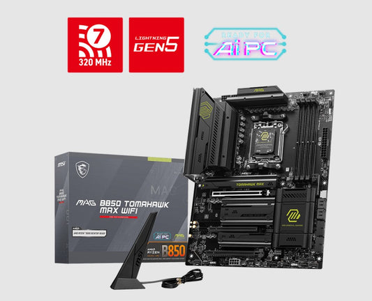 MSI MAG B850 TOMAHAWK MAX WIFI, AMD B850. 4x DDR5 256GB, 1x HDMI, 3x PCI-E x16 slot, 4x M.2, 8x USB 2.0, Wi-Fi 7 MAG B850 TOMAHAWK MAX WIFI