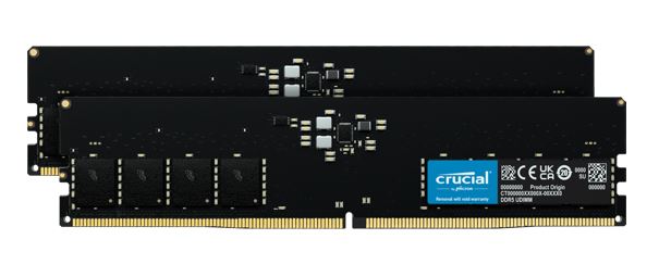 Crucial 128GB (2x64GB) DDR5 UDIMM 5600MHz CL46 Desktop PC Memory CT2K64G56C46U5
