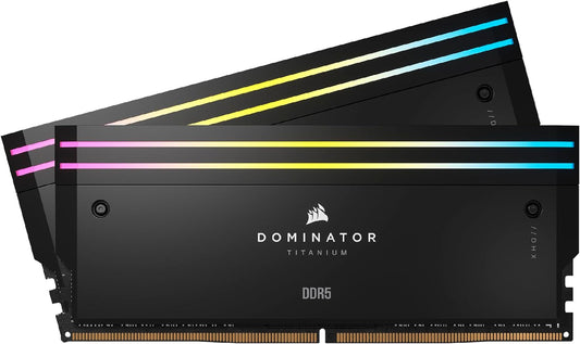 Corsair DOMINATOR TITANIUM RGB 32GB (2x16GB) DDR5 DRAM 6000MT/s CL30 Intel XMP Memory Kit  Black CMP32GX5M2B6000C30