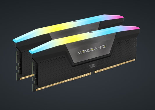 Corsair Vengeance RGB 16GB (2x8GB) DDR5 DRAM 5200MT/s CL40 Memory Kit  Black CMH16GX5M2B5200C40