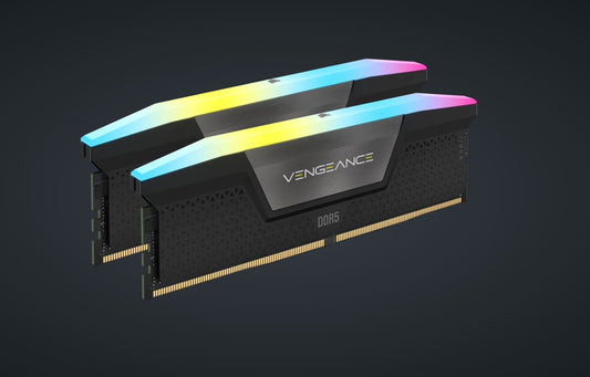 Corsair Vengeance RGB 32GB (2x16GB) DDR5 DRAM 6400MT/s C36 Memory Kit  Black PC5-51200 (DDR5-6400) CMH32GX5M2N6400C36