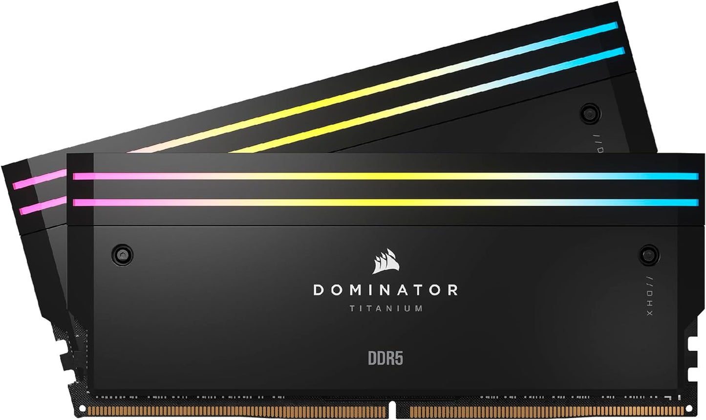 Corsair DOMINATOR TITANIUM RGB 96GB (2x48GB) DDR5 DRAM 6600MT/s CL32 Intel XMP Memory Kit  Black CMP96GX5M2B6600C32