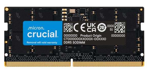 Crucial 32GB (1x32GB) DDR5 SODIMM 5600MHz CL46 Notebook Laptop Memory CT32G56C46S5-P
