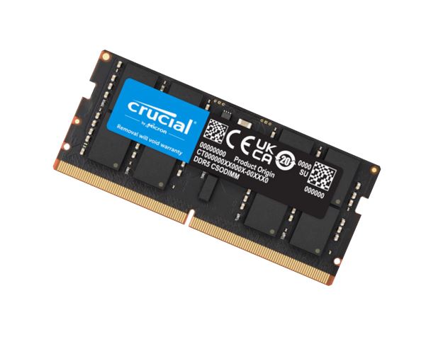Crucial 32GB DDR5 6400 CSODIMM module used in the 64GB kit