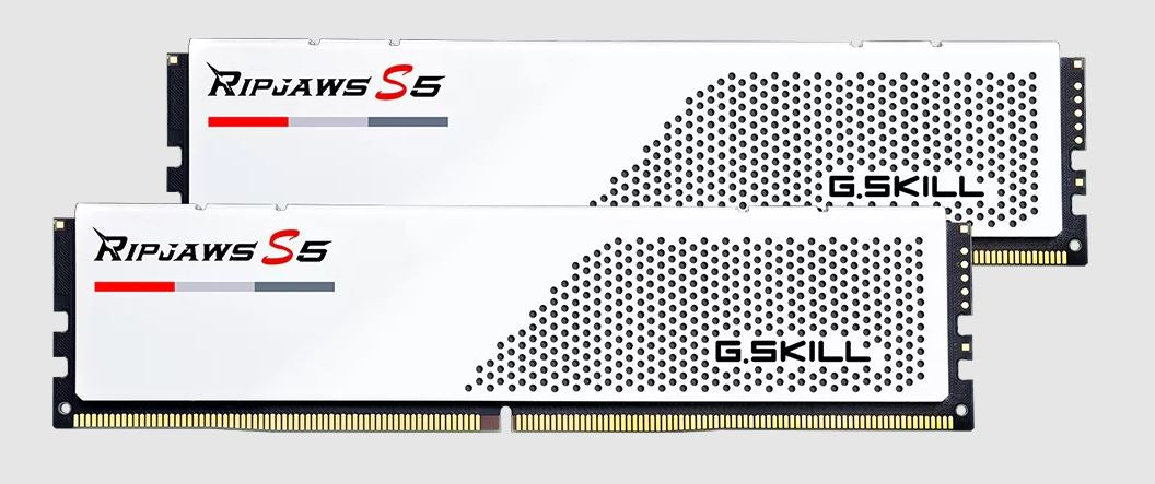 G.SKILL F5-6000J3648D16GX2-RS5W 32GB (2 x 16GB)/ DDR5 6000 MT/s/ Timings 36-48-48-96/ Voltage 1.25V/ Ripjaws S5 F5-6000J3648D16GX2-RS5W