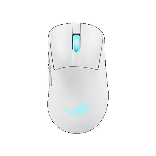 ASUS ROG Keris II Origin Gaming Mouse Moonlight White, ROG Micro Switch II, USB/Bluetooth/RF 2.4GHz, 8000 Hz, AURA Sync, 2 m paracord ROG KERIS II ORIGIN WHITE